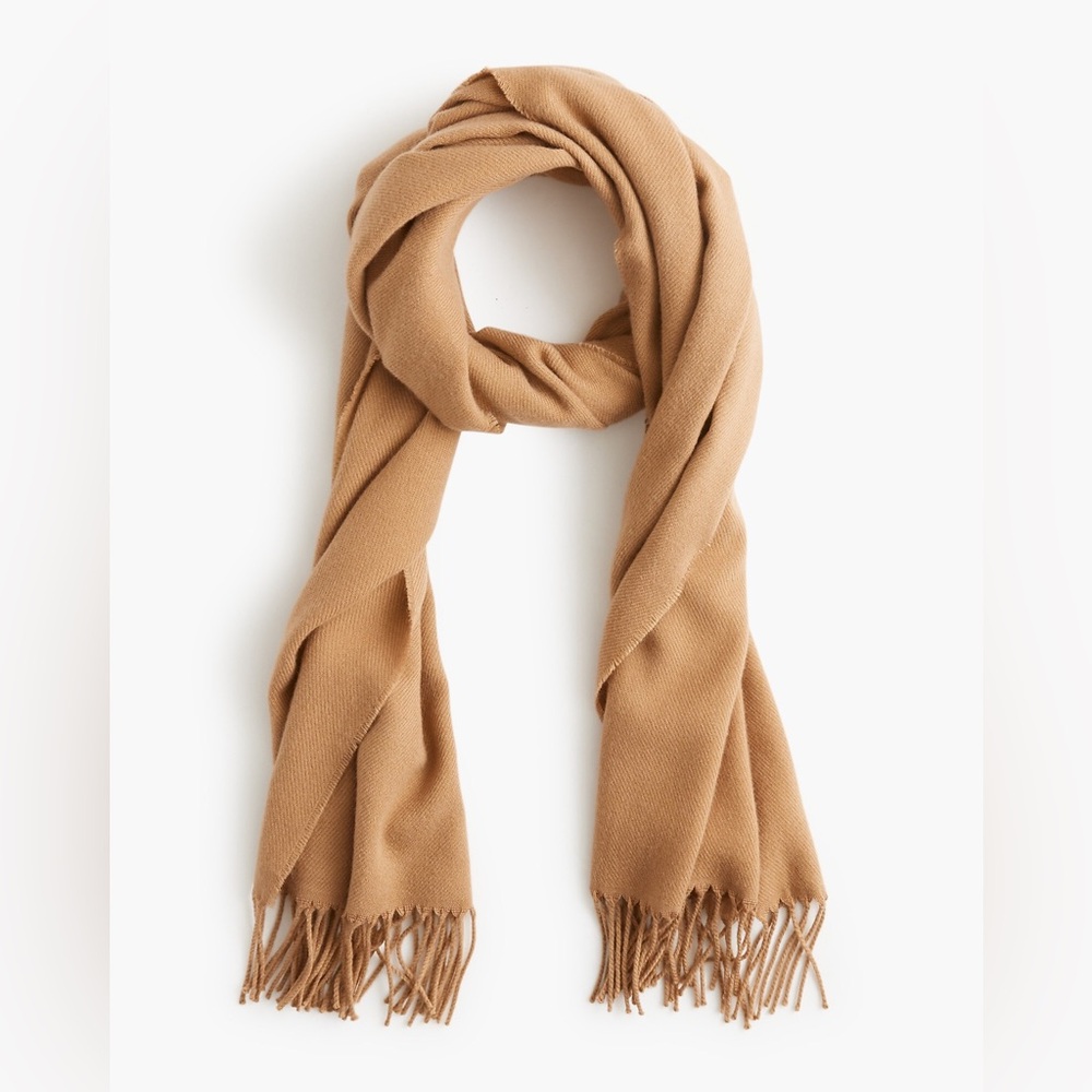 JCREW Classic Fringe scarf in Heather Camel